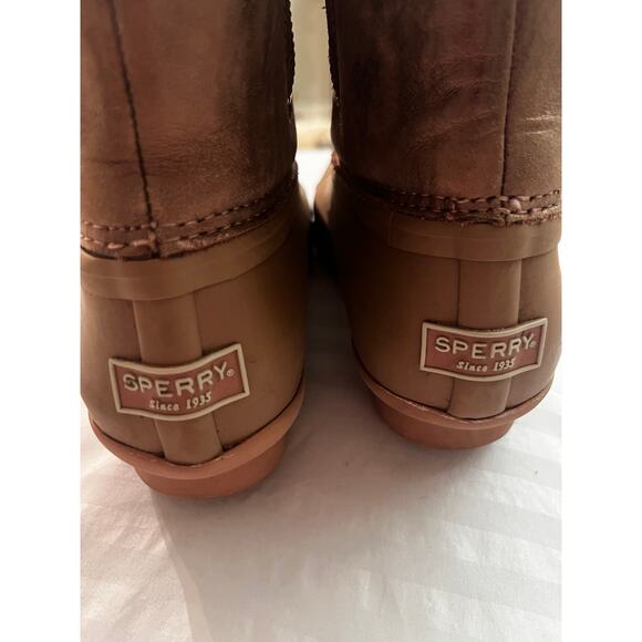 Sperry Duck Boots Women’s 6 Brown Leather Waterproof Lace-Up Ankle - Picture 3 of 6